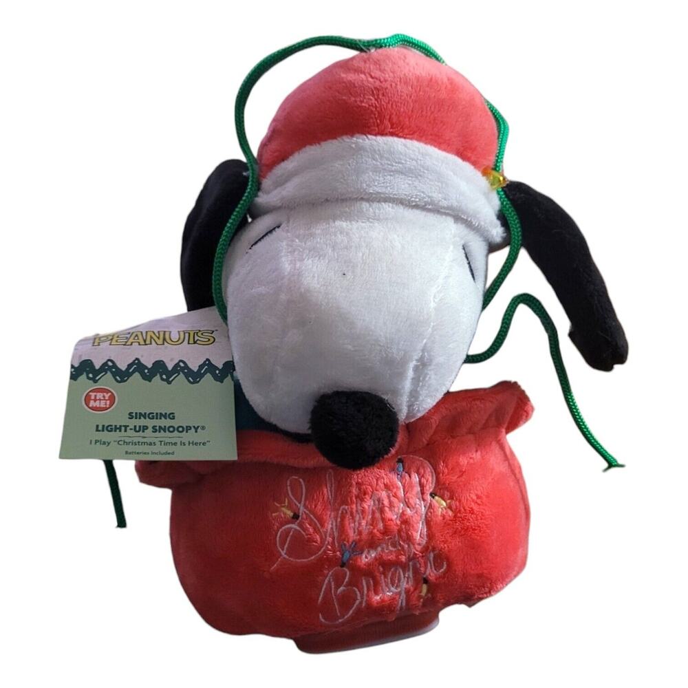 Peanuts Singing Light Up Snoopy Holiday Plush Christmas Time is Here Dan Dee